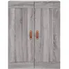 vidaXL Buffet haut Sonoma gris 69,5x34x180 cm Bois d'ingénierie