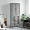 vidaXL Buffet haut Gris béton 69,5x34x180 cm Bois d'ingénierie