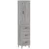 vidaXL Buffet haut Sonoma gris 34,5x34x180 cm Bois d'ingénierie