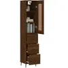 vidaXL Buffet haut Chêne marron 34,5x34x180 cm Bois d'ingénierie