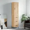 vidaXL Buffet haut Chêne sonoma 34,5x34x180 cm Bois d'ingénierie