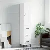 vidaXL Buffet haut Blanc 34,5x34x180 cm Bois d'ingénierie