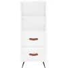 vidaXL Buffet haut Blanc 34,5x34x180 cm Bois d'ingénierie