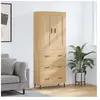 vidaXL Buffet haut Chêne sonoma 69,5x34x180 cm Bois d'ingénierie