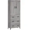 vidaXL Buffet haut Sonoma gris 69,5x34x180 cm Bois d'ingénierie