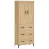 vidaXL Buffet haut Chêne sonoma 69,5x34x180 cm Bois d'ingénierie