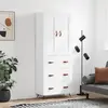 vidaXL Vidaxl Buffet Haut Blanc 69,5x34x180 Cm Bois D'ingénierie