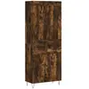 vidaXL Buffet haut Chêne fumé 69,5x34x180 cm Bois d'ingénierie