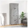vidaXL Buffet haut - Gris béton