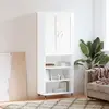 vidaXL Buffet haut Blanc brillant 69,5x34x180 cm Bois d'ingénierie
