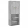 vidaXL Vidaxl Buffet Haut Gris Béton 69,5x34x180 Cm Bois D'ingénierie