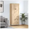 vidaXL Buffet haut Chêne sonoma 69,5x34x180 cm Bois d'ingénierie