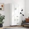 vidaXL Buffet haut Blanc 69,5x34x180 cm Bois d'ingénierie