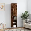 vidaXL Buffet haut Chêne fumé 34,5x34x180 cm Bois d'ingénierie