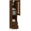 vidaXL Buffet haut Chêne marron 34,5x34x180 cm Bois d'ingénierie