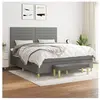 vidaXL Sommier à lattes de lit avec matelas Gris foncé 180x200cm Tissu