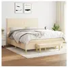 vidaXL Sommier à lattes de lit avec matelas Crème 180x200 cm Tissu