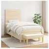 vidaXL Sommier à lattes de lit avec matelas Crème 100x200 cm Tissu