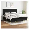 vidaXL Sommier à lattes de lit avec matelas Noir 200x200 cm Tissu