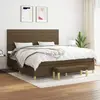 vidaXL Sommier à lattes de lit avec matelas Marron foncé 200x200 cm