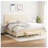 vidaXL Sommier à lattes de lit avec matelas Crème 200x200 cm Tissu