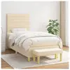 vidaXL Sommier à lattes de lit et matelas Crème 90x190 cm Tissu
