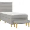 vidaXL Sommier à lattes de lit avec matelas Gris clair 90x200 cm Tissu