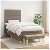vidaXL Sommier à lattes de lit avec matelas Taupe 90x200 cm Tissu