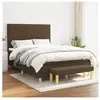vidaXL Sommier à lattes de lit avec matelas Marron foncé 140x200 cm