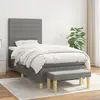 vidaXL Sommier à lattes de lit avec matelas Gris foncé 80x200 cm Tissu