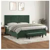 vidaXL Sommier à lattes de lit et matelas Vert foncé 200x200cm Velours