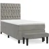 vidaXL Sommier à lattes de lit et matelas Gris clair 80x200 cm Velours