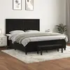 vidaXL Sommier à lattes de lit et matelas Noir 160x200 cm Velours