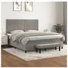 vidaXL Sommier à lattes de lit et matelas Gris clair 160x200cm Velours