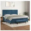 vidaXL Sommier à lattes de lit et matelas Bleu foncé 200x200cm Velours