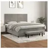 vidaXL Sommier à lattes de lit et matelas Gris clair 160x200cm Velours
