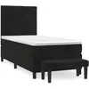 vidaXL Sommier à lattes de lit et matelas Noir 80x200 cm Velours