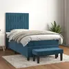 vidaXL Sommier à lattes de lit avec matelas Bleu foncé 90x200 cm