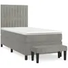 vidaXL Sommier à lattes de lit et matelas Gris clair 90x200 cm Velours