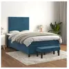 vidaXL Sommier à lattes de lit et matelas Bleu foncé 120x200cm Velours