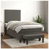 vidaXL Sommier à lattes de lit avec matelas Gris foncé 100x200 cm