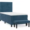 vidaXL Sommier à lattes de lit et matelas Bleu foncé 80x200 cm Velours