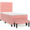 vidaXL Sommier à lattes de lit et matelas Rose 80x200 cm Velours