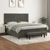 vidaXL Sommier à lattes de lit et matelas Gris foncé 160x200cm Velours