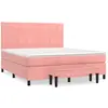 vidaXL Sommier à lattes de lit avec matelas Rose 160x200 cm Velours