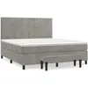 vidaXL Sommier à lattes de lit et matelas Gris clair 180x200cm Velours
