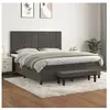 vidaXL Sommier à lattes de lit et matelas Gris foncé 180x200cm Velours