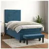 vidaXL Sommier à lattes de lit et matelas Bleu foncé 80x200 cm Velours