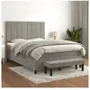 vidaXL Sommier à lattes de lit et matelas Gris clair 140x200cm Velours