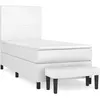 vidaXL Sommier à lattes de lit avec matelas Blanc 90x200 cm Similicuir